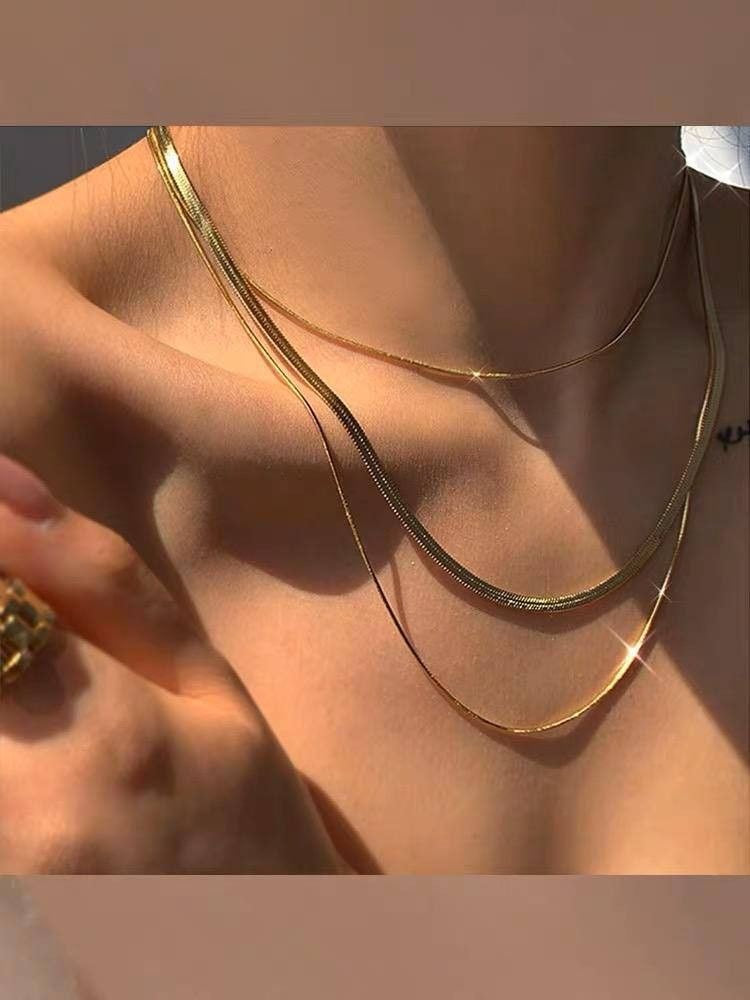Triple layer Snake Chain Necklace