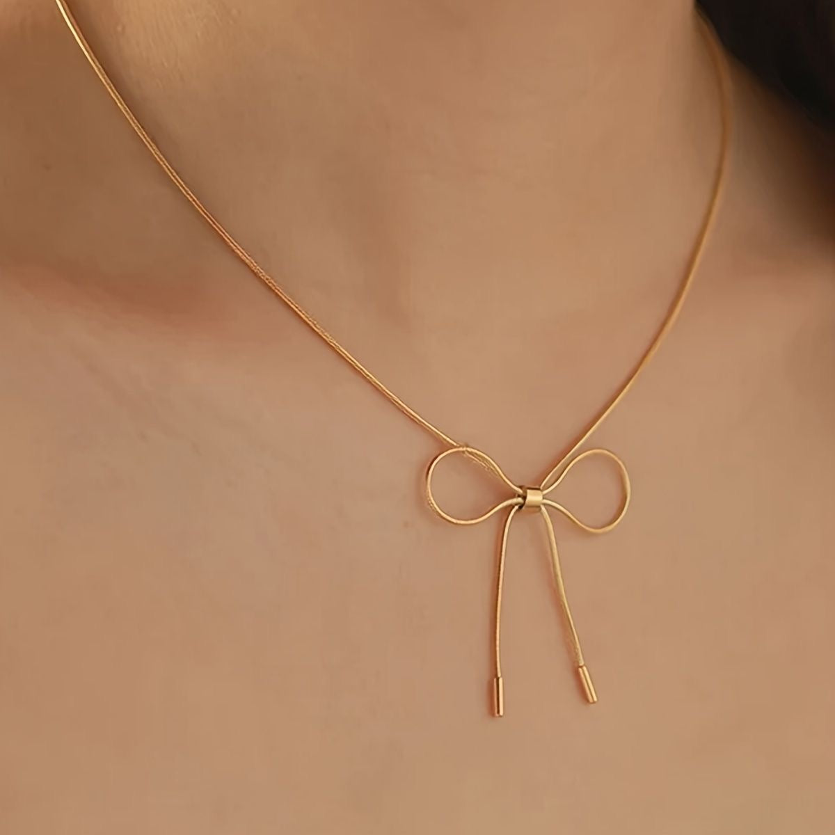Gold Bow Necklace