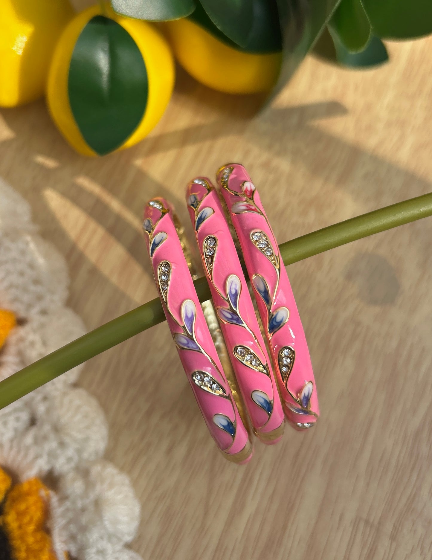 Fuchsia Pink Vintage Bangle (Each Bangle)
