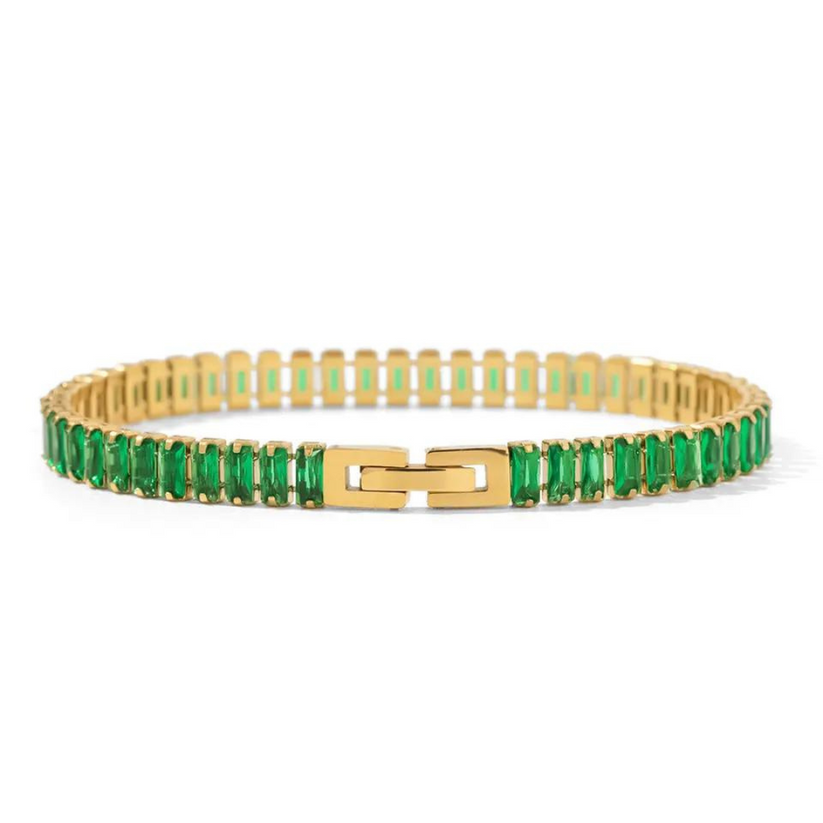 Green Tennis Bracelet