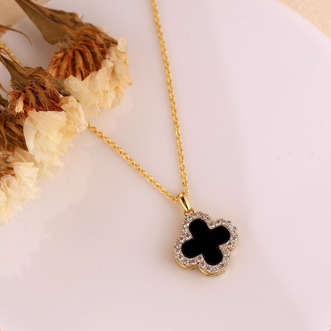 Reversible Clover Leaf Pendant Necklace