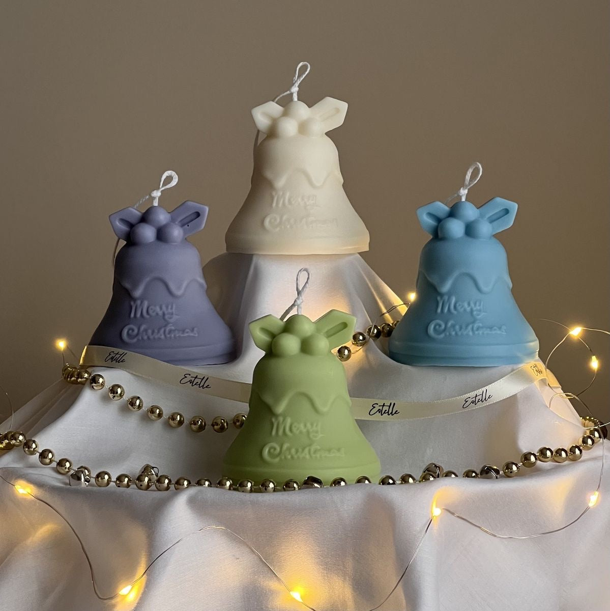 CHRISTMAS BELL CANDLE – HANDMADE SCULPTURAL SOY CANDLE