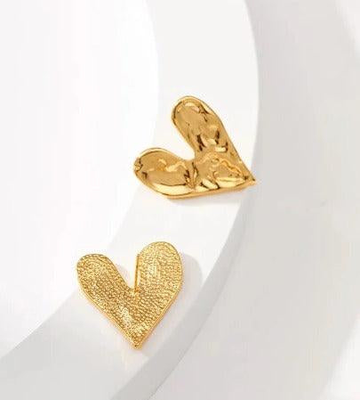 Heart Hammered Earring