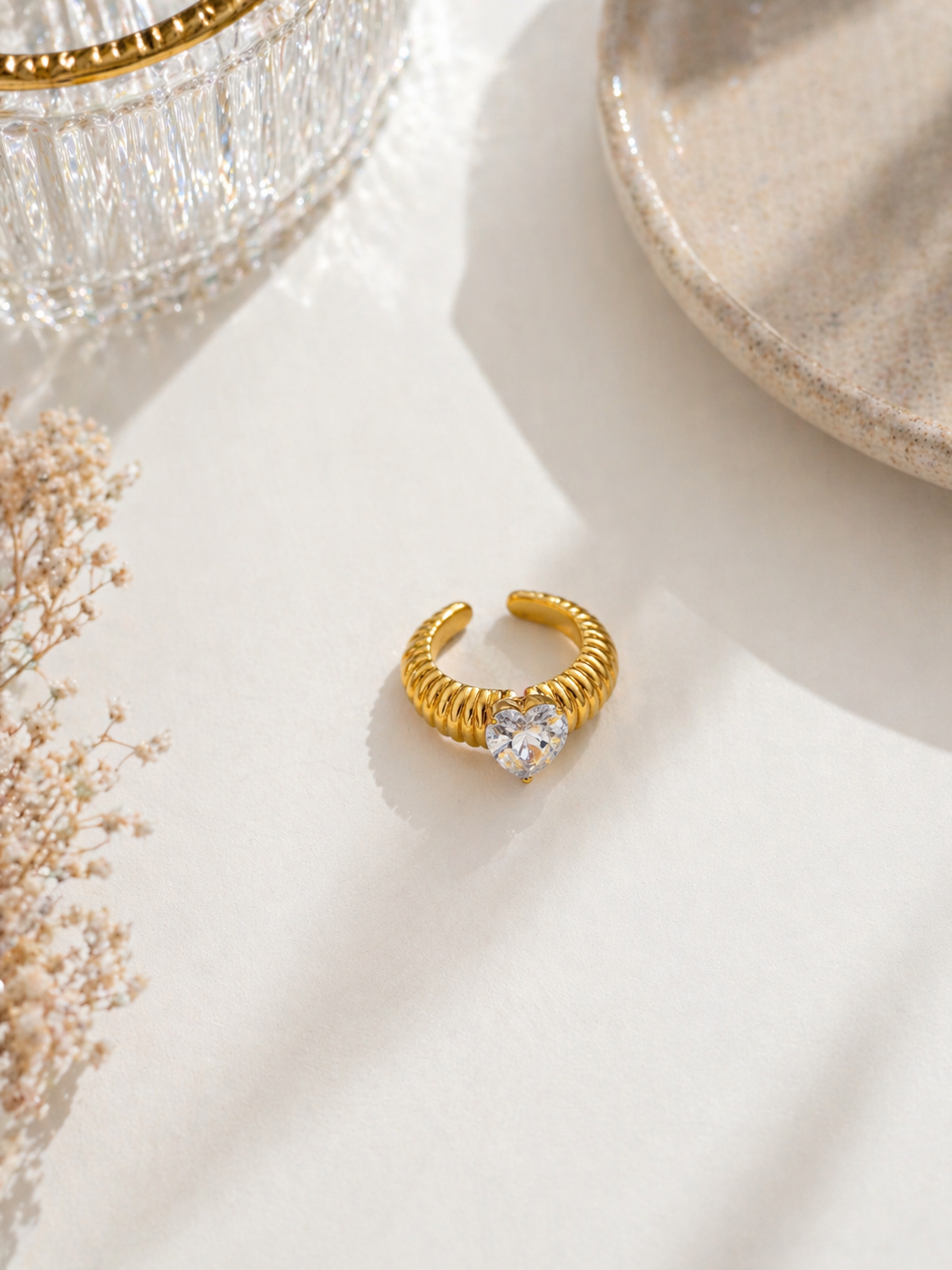 Zyra Heart Ring (Adjustable)