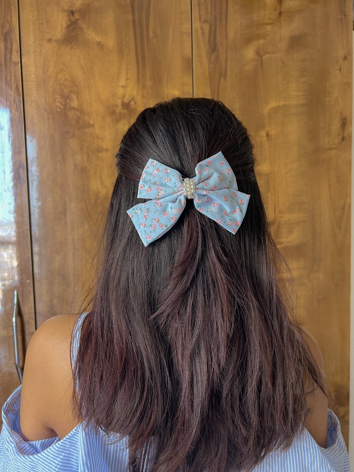 Blue Coquette Bow Clip