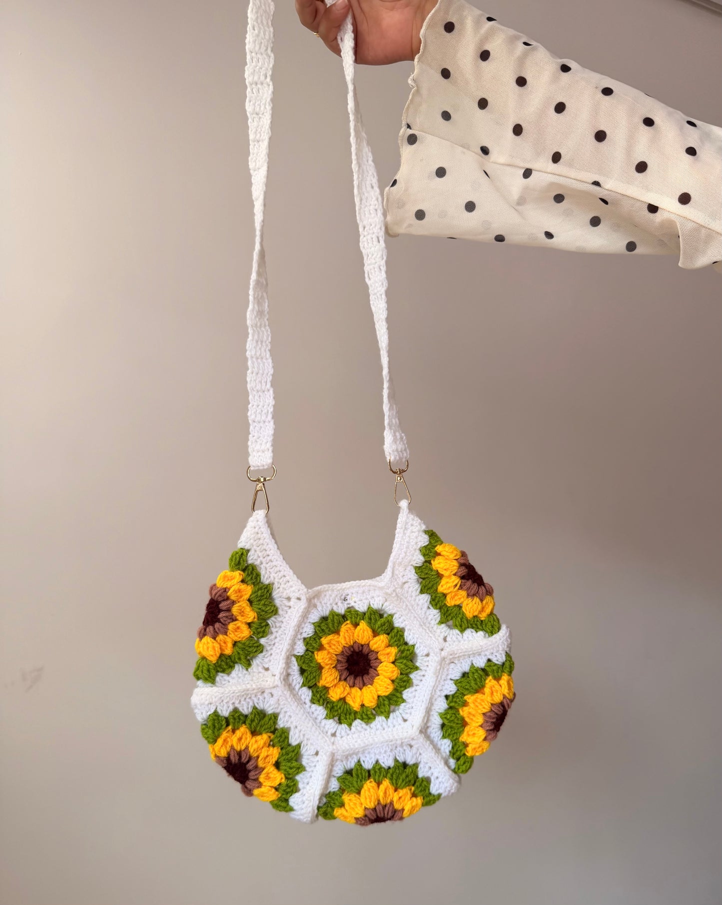 Sunflower Bloom Crochet Sling Bag π»