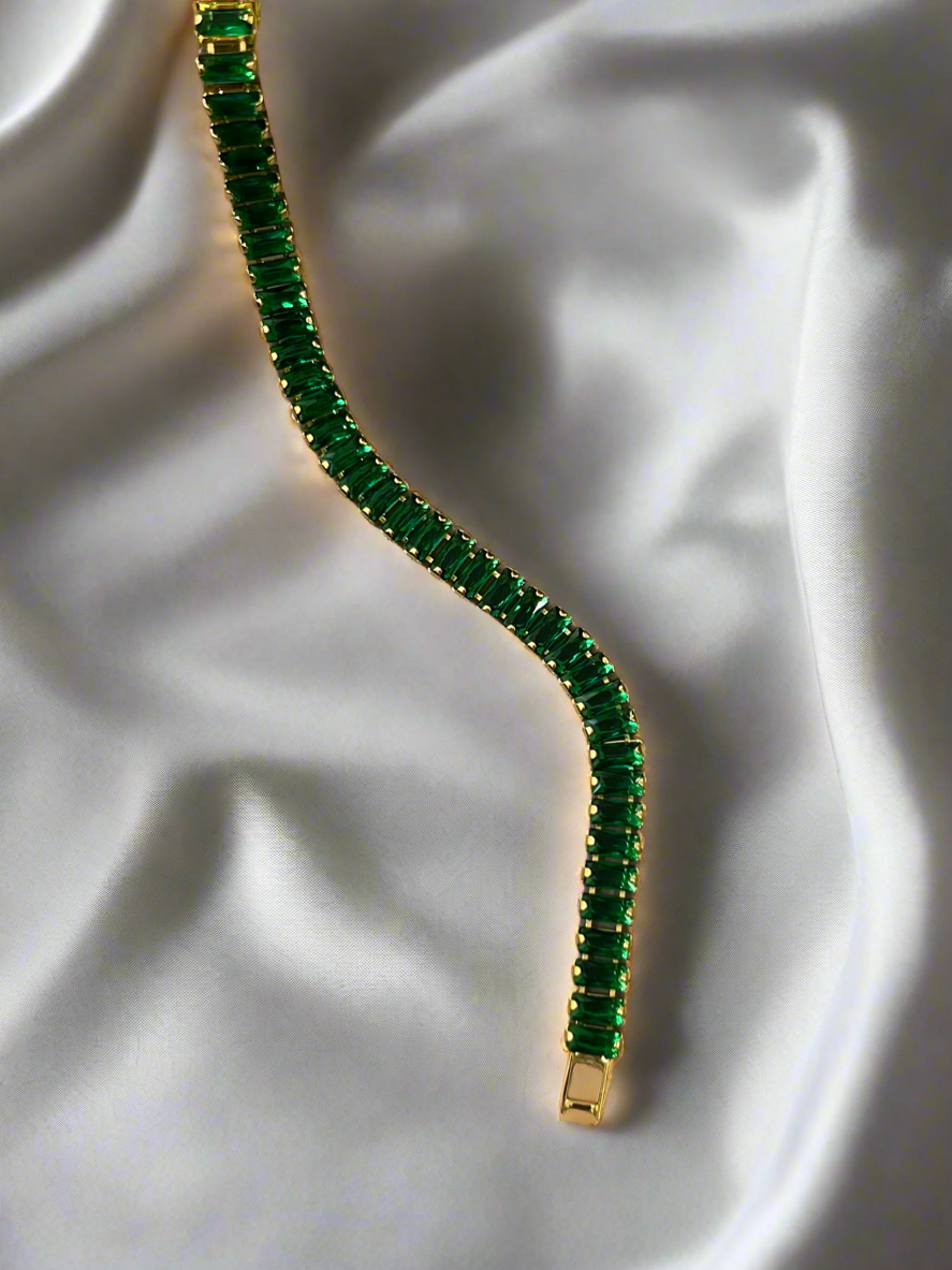 Green Tennis Bracelet