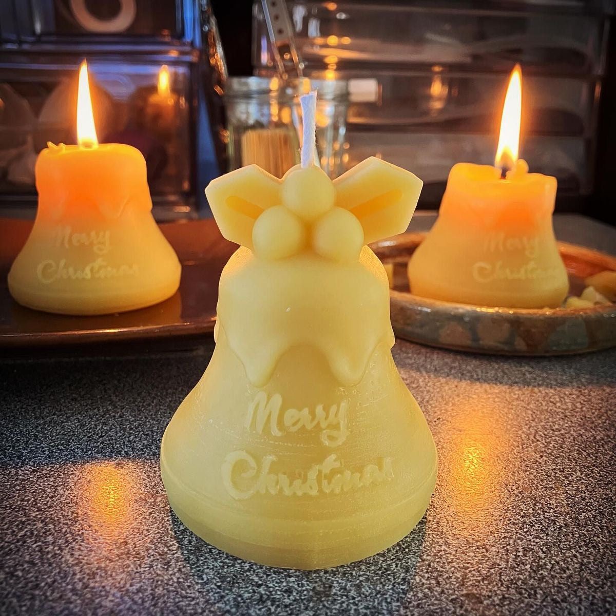 CHRISTMAS BELL CANDLE – HANDMADE SCULPTURAL SOY CANDLE