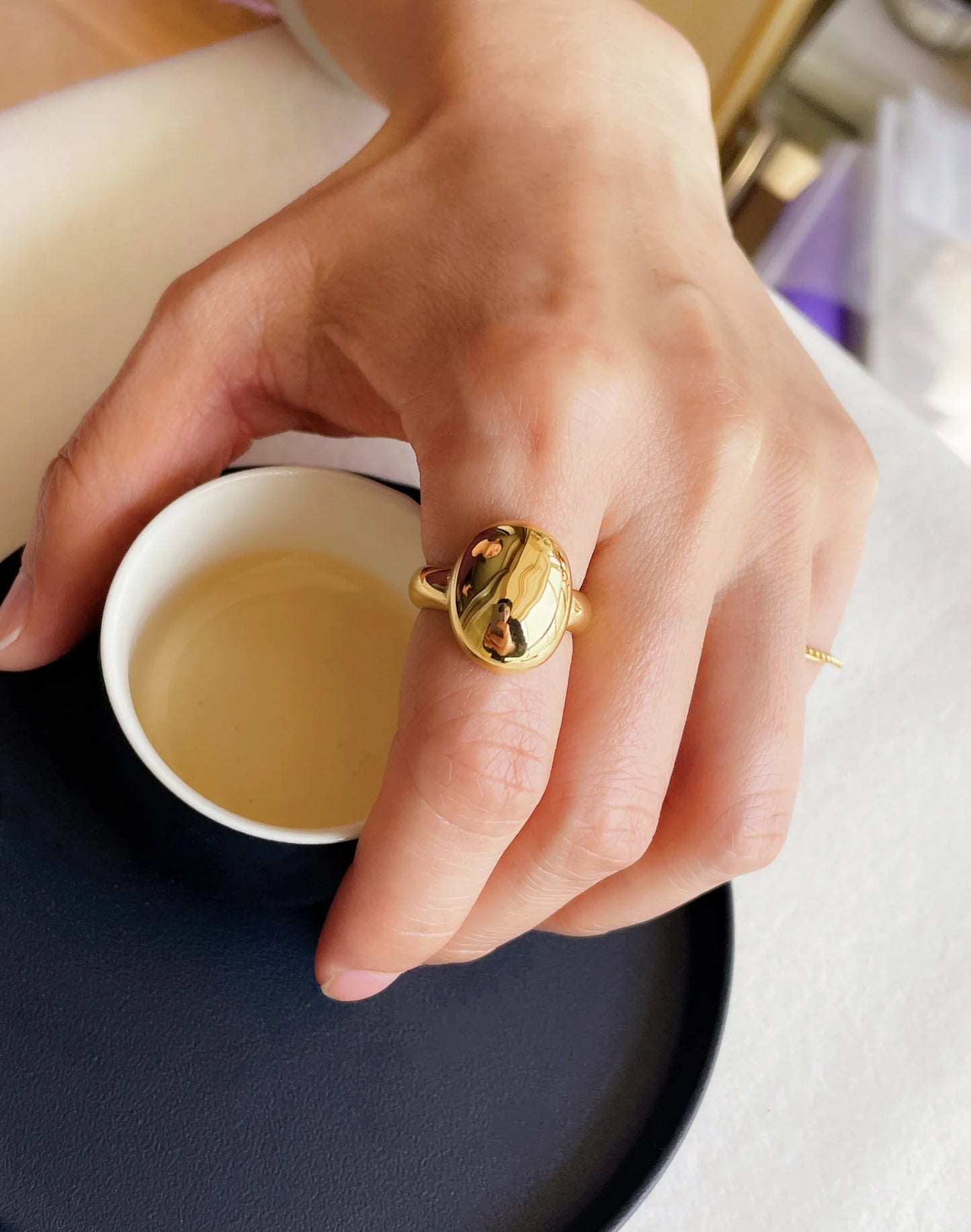 Gold Plated Round Ring