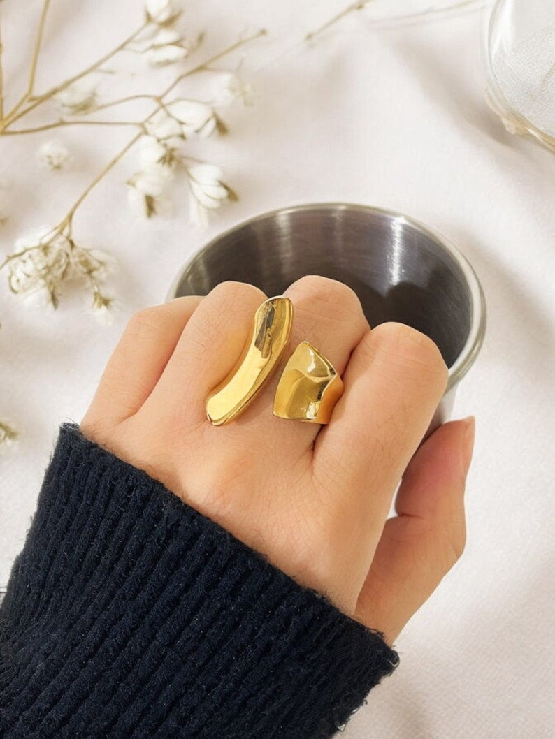 Gold Plated Abstract Ring