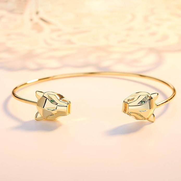 Gold Plated Diamond Studded Panther Bangle