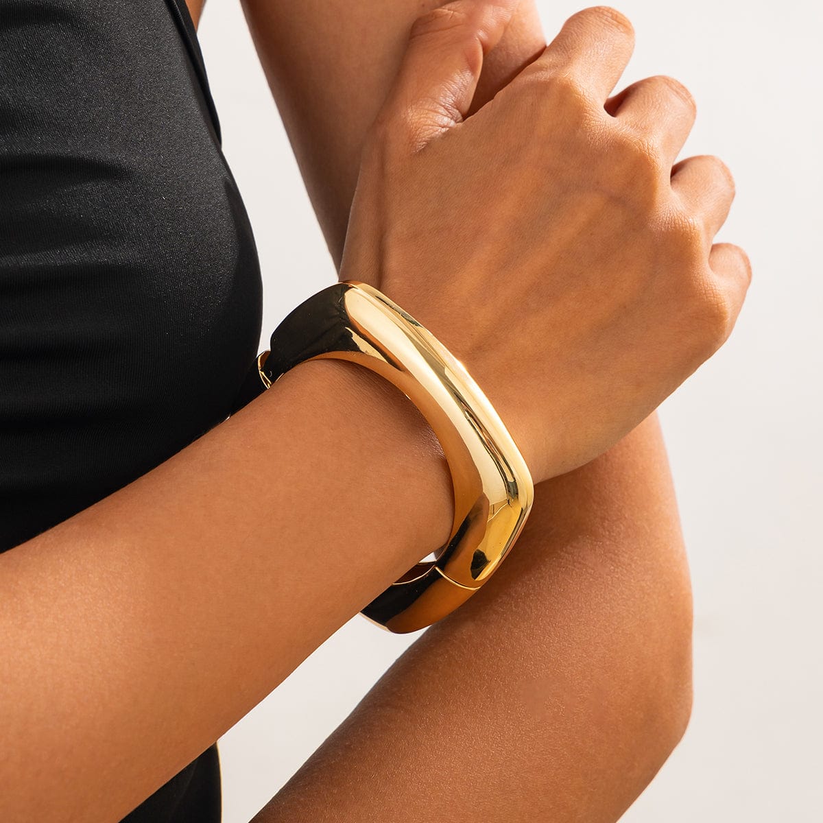 Square Gold Cuff Bracelet
