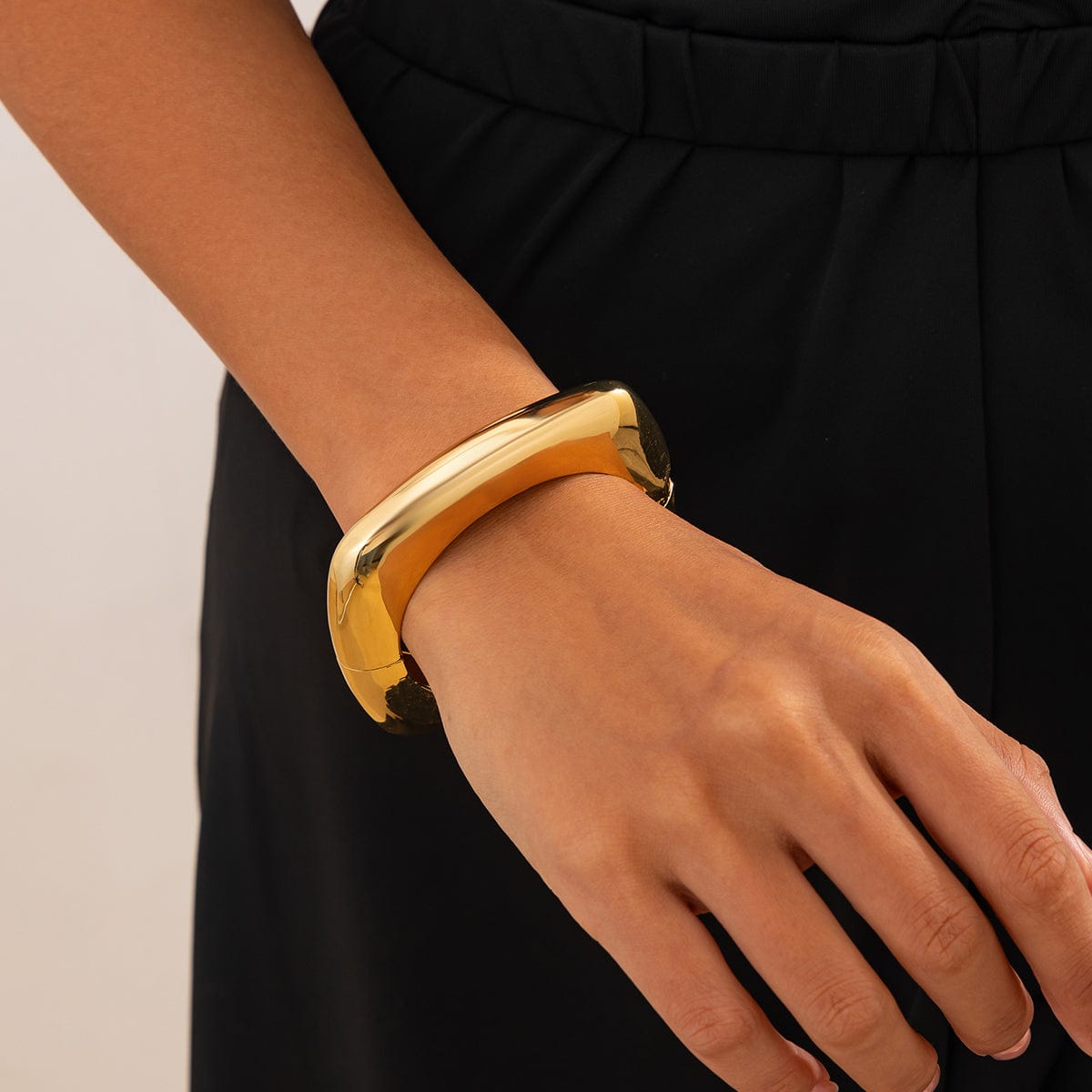 Square Gold Cuff Bracelet