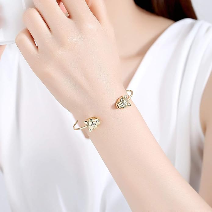 Gold Plated Diamond Studded Panther Bangle