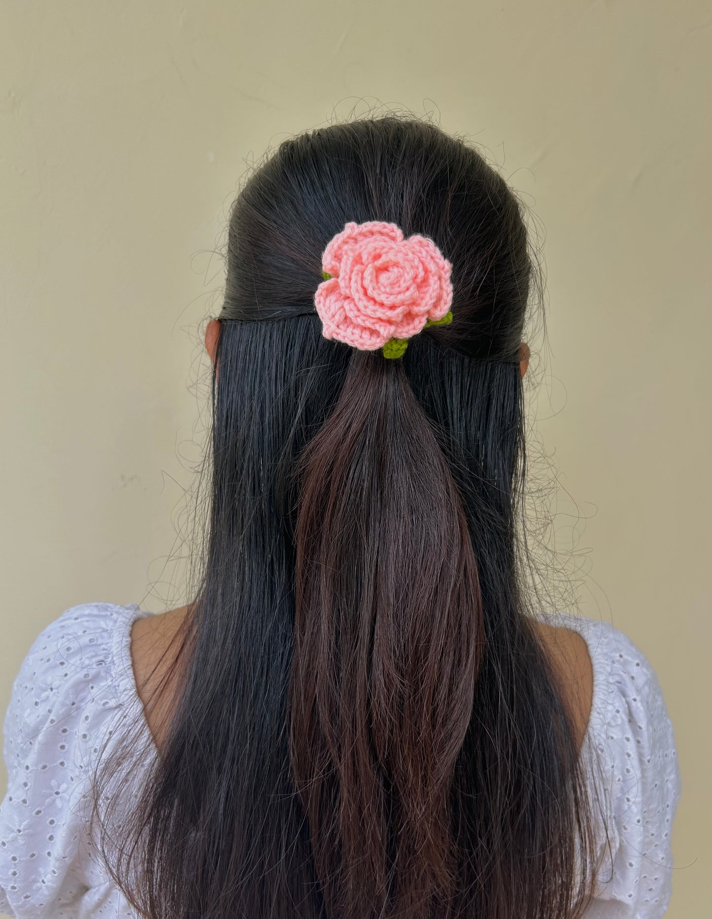 Pink Rose Hair Tie