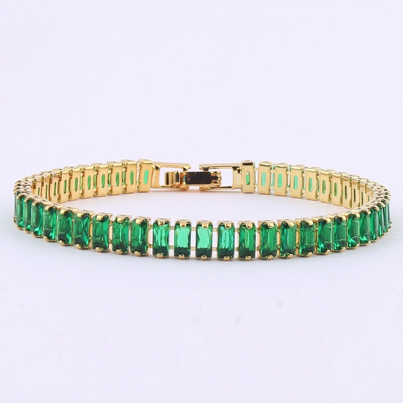 Green Tennis Bracelet