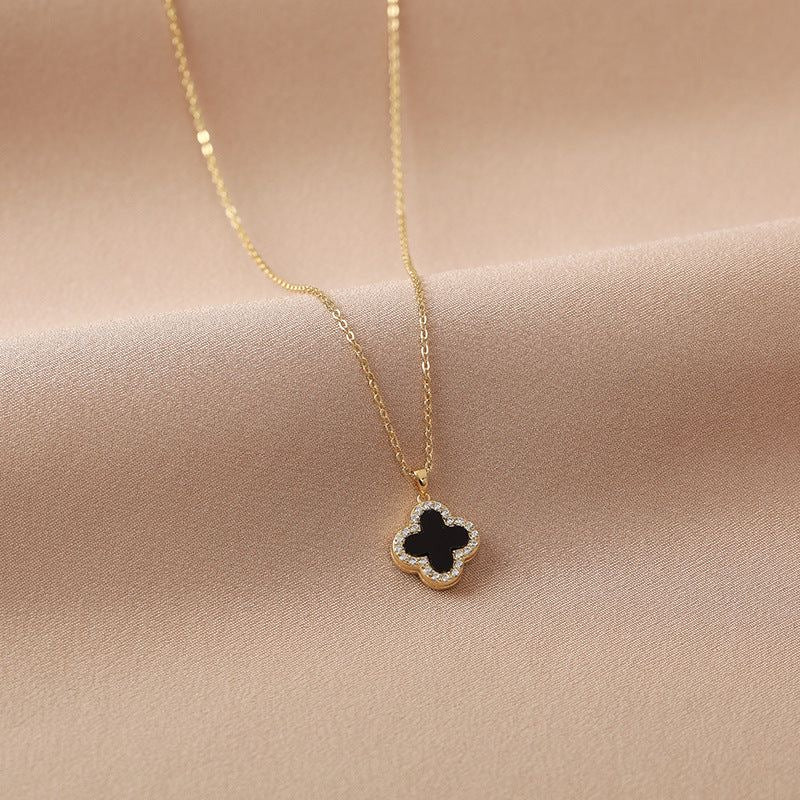 Reversible Clover Leaf Pendant Necklace