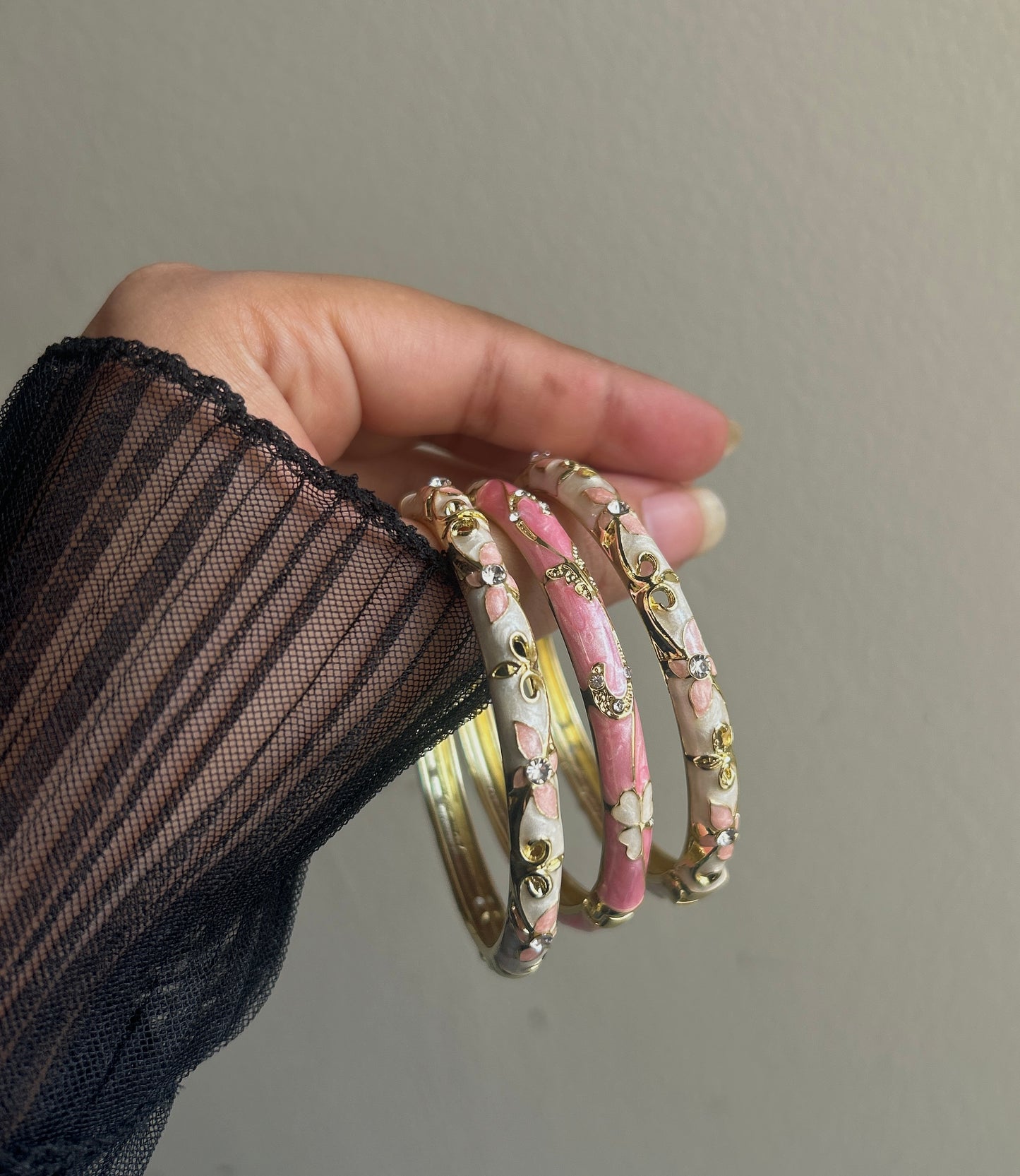 Rosy Noir Bracelet Stack