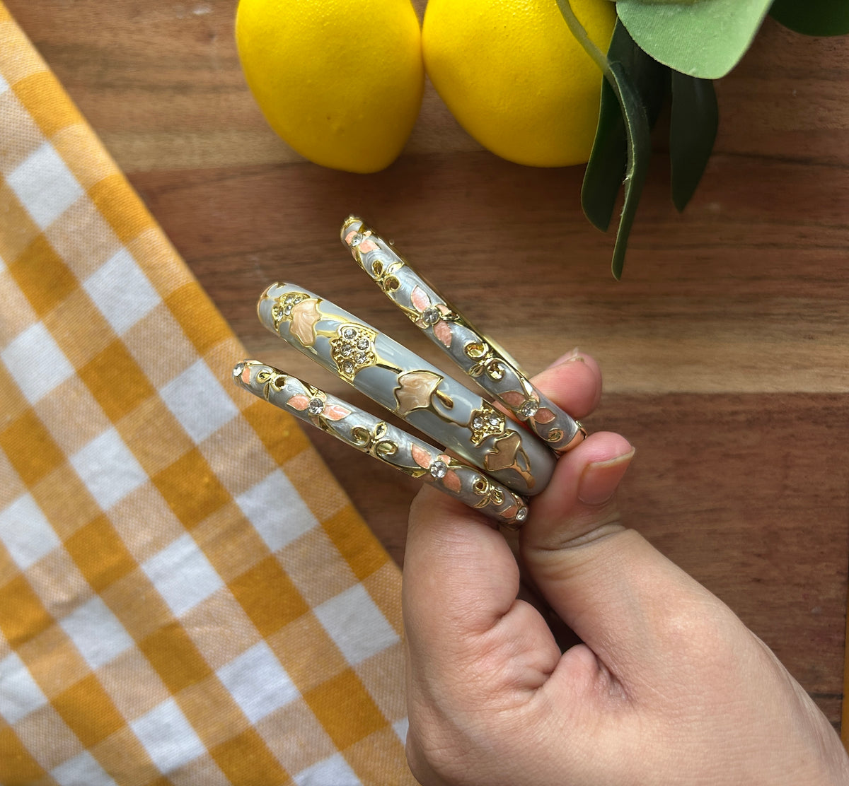 Icy Blue Vintage Bangle Stack (Pack of 3)