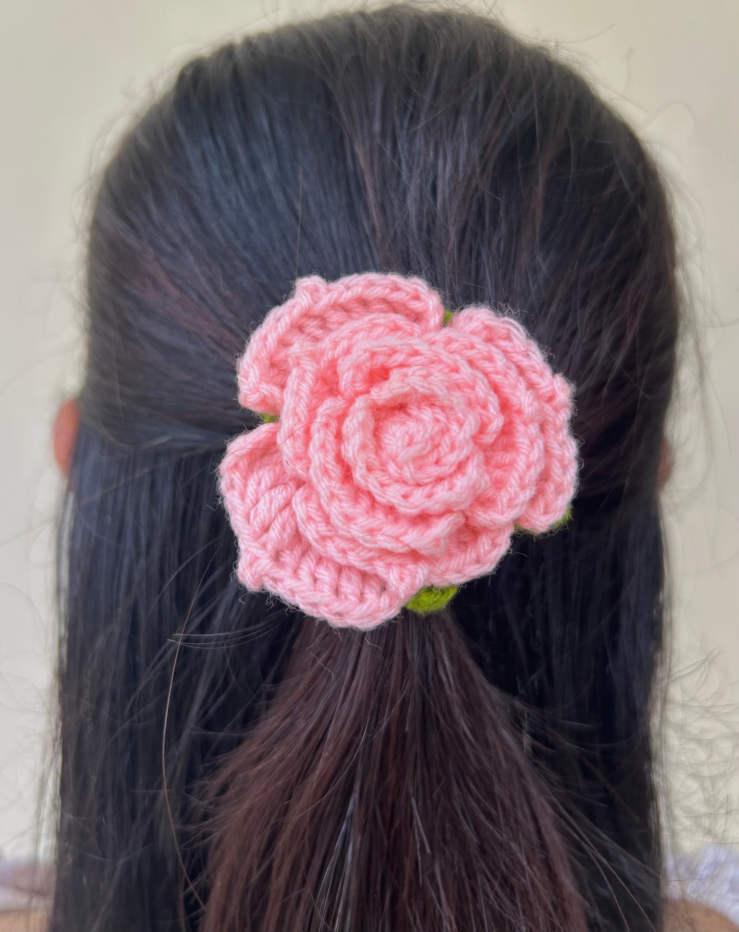 Pink Rose Hair Tie