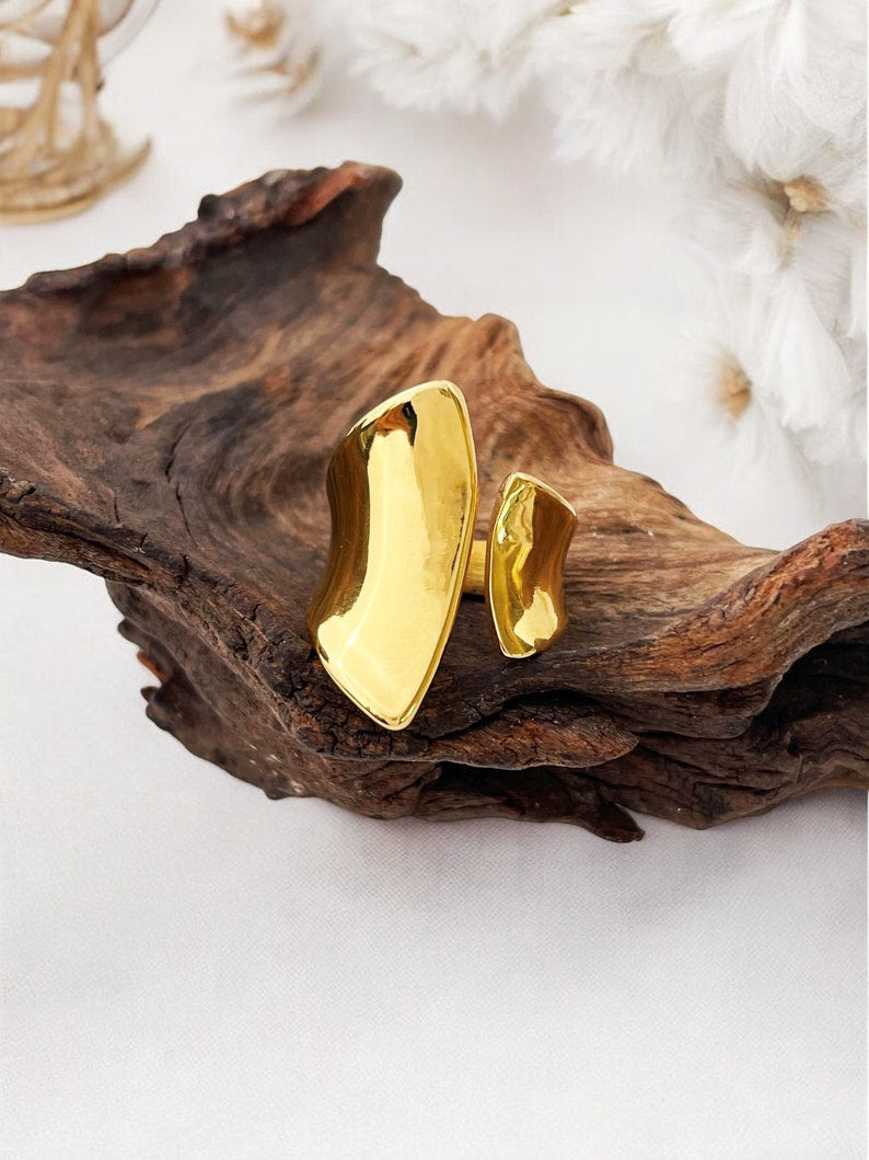 Gold Plated Abstract Ring