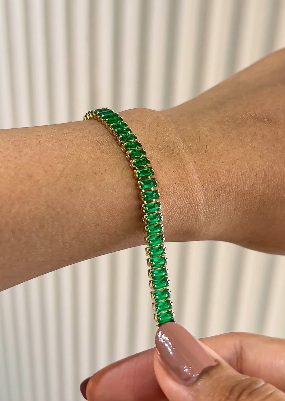 Green Tennis Bracelet