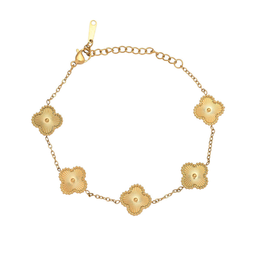 Golden Luck Clover Chain Bracelet