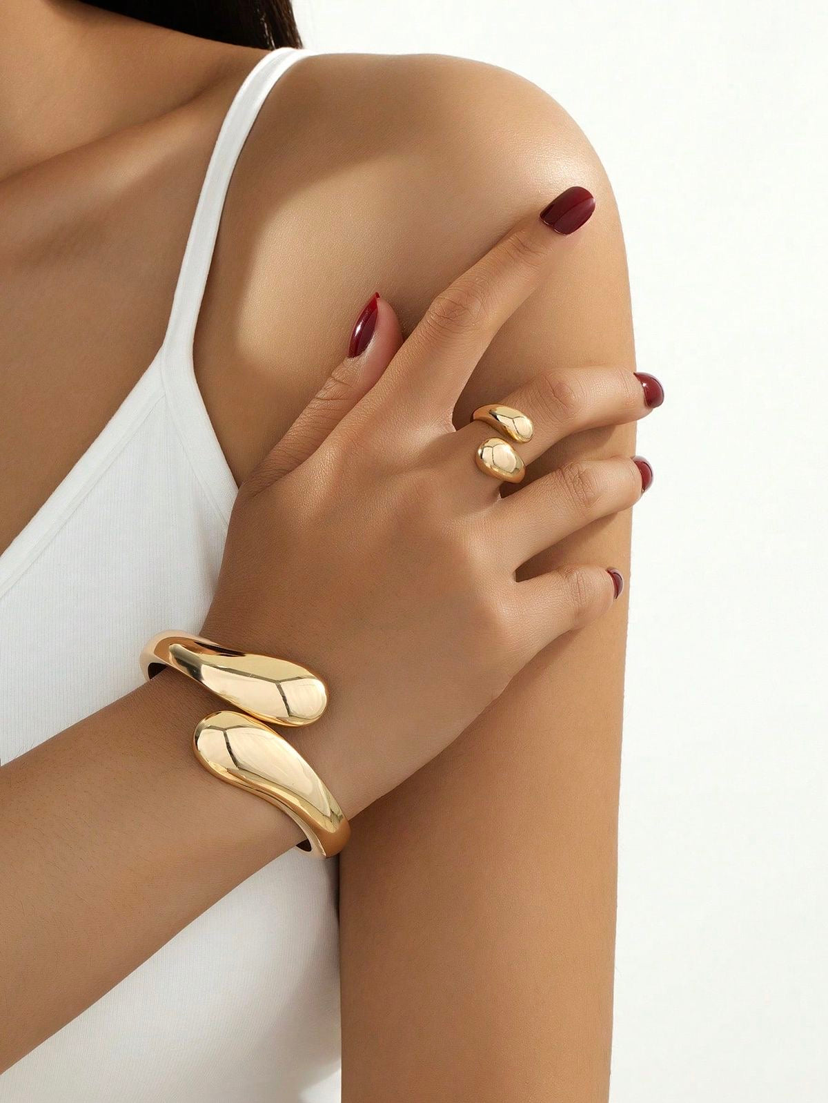 Drop Shaped Cuff Bracelet