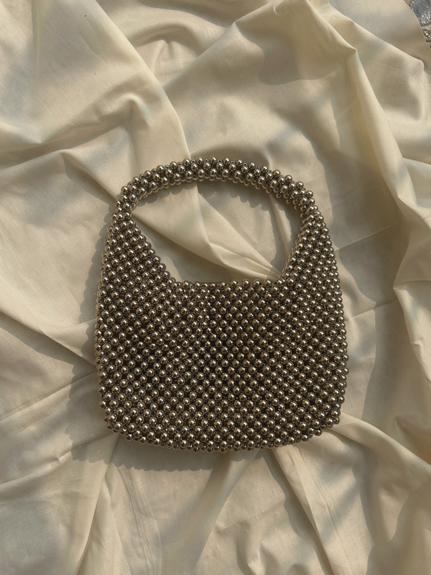 Statement Silver Crystal Bag