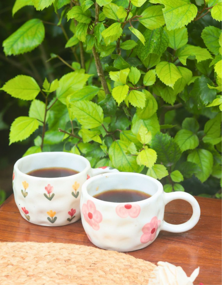 Flower Mugs ( Set of 2)