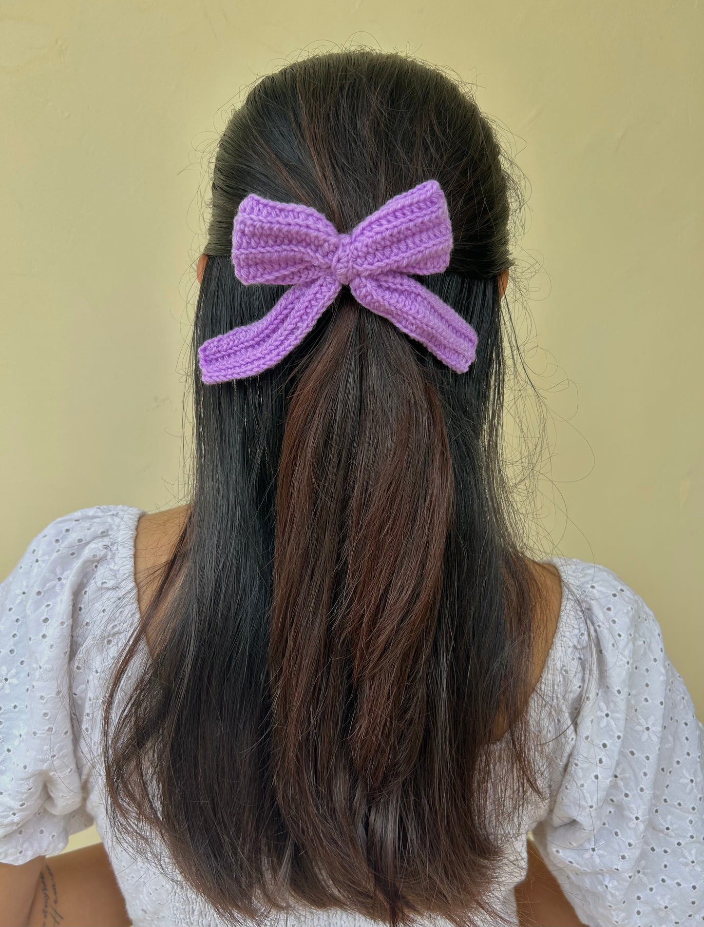 Purple Big Bow Hair Tie