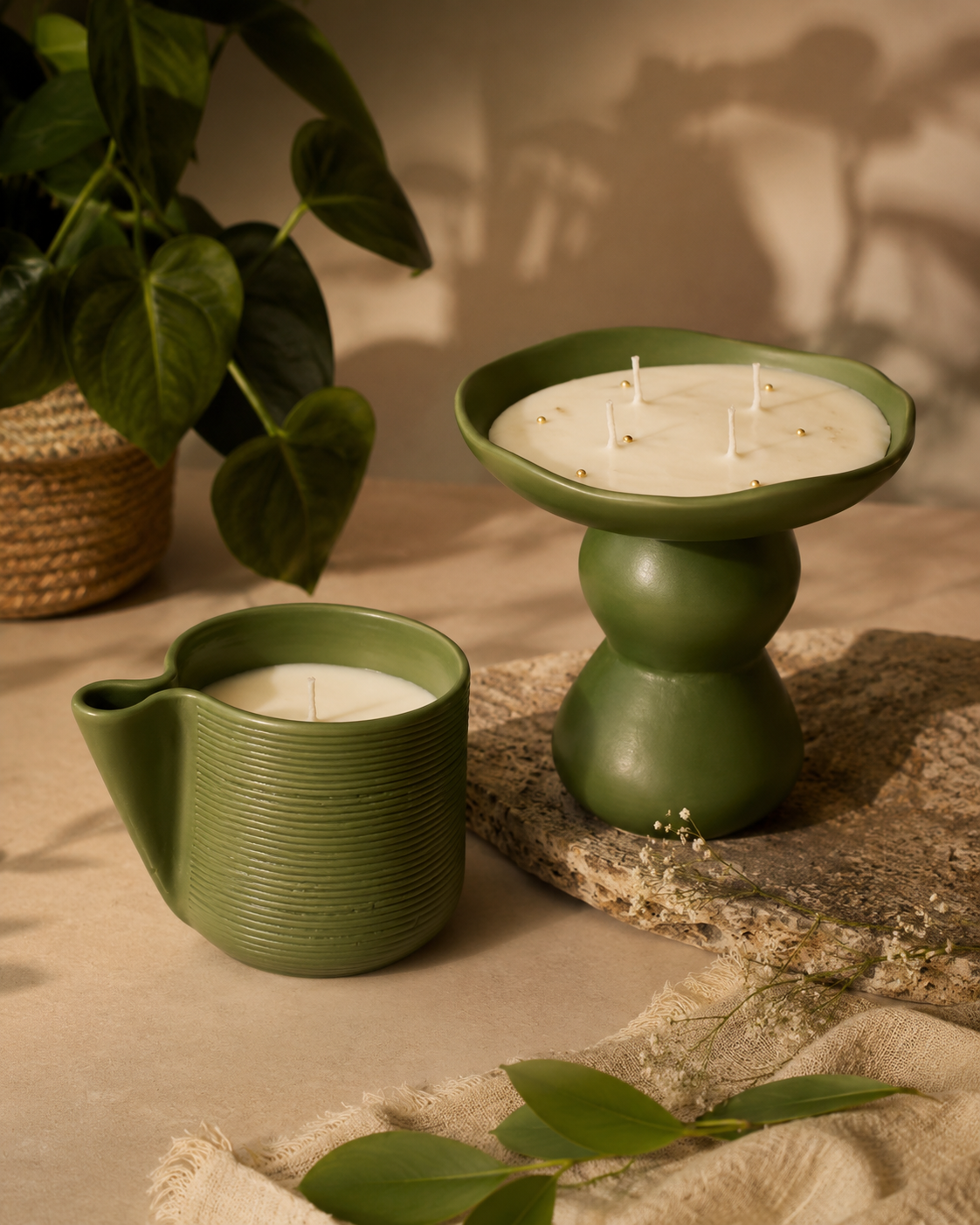 Verdant Glow Candle Duo 🌿
