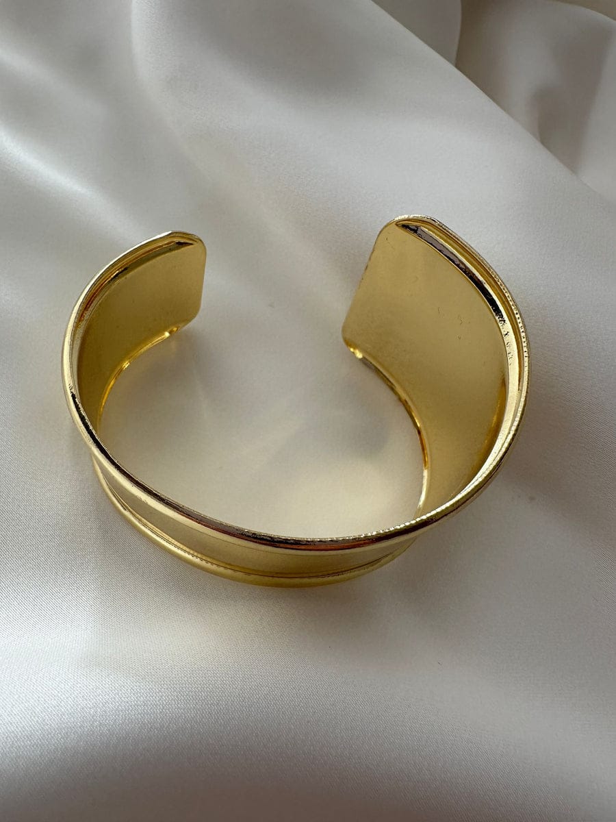 Curved Gold Cuff Bangle