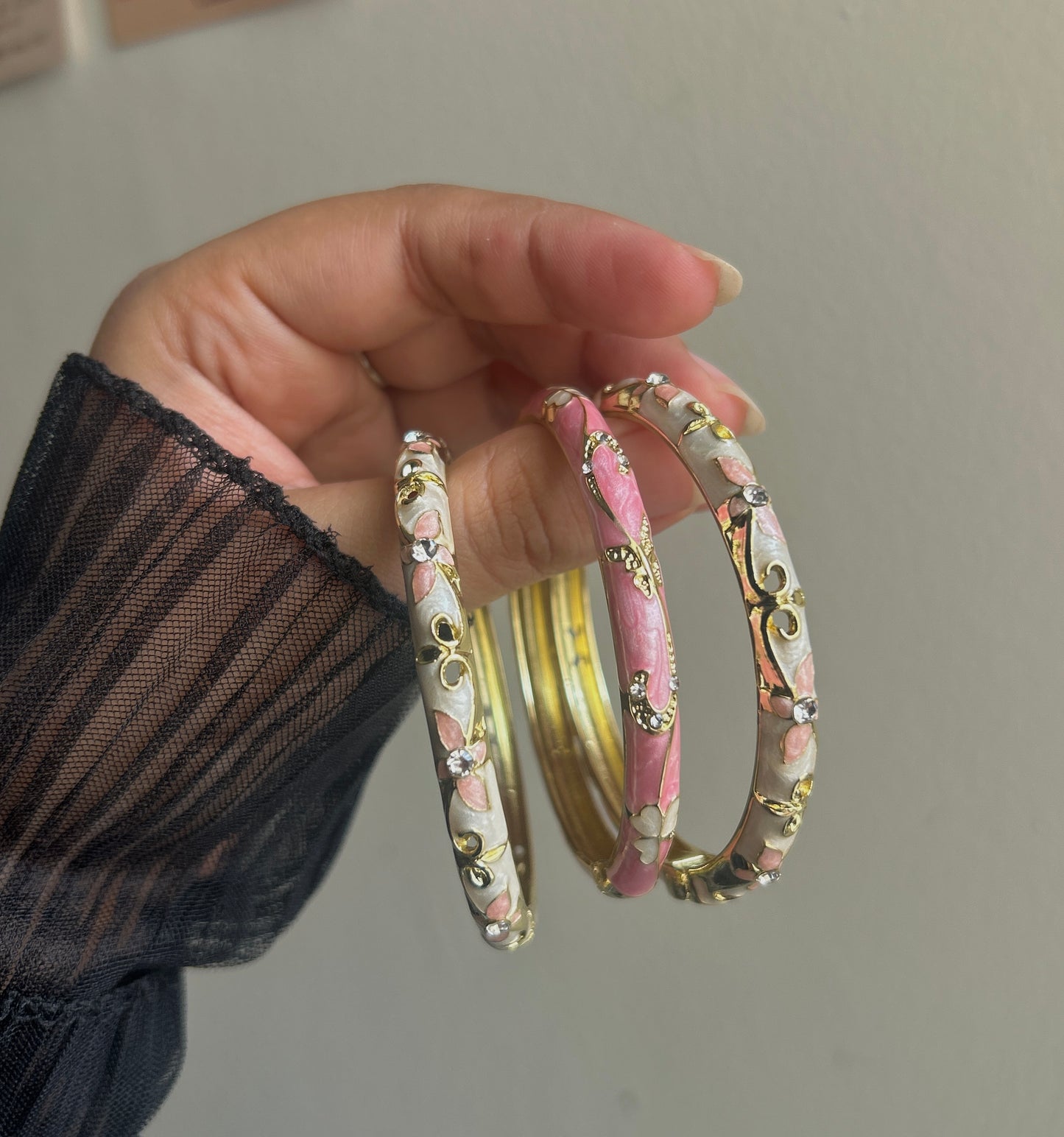 Rosy Noir Bracelet Stack