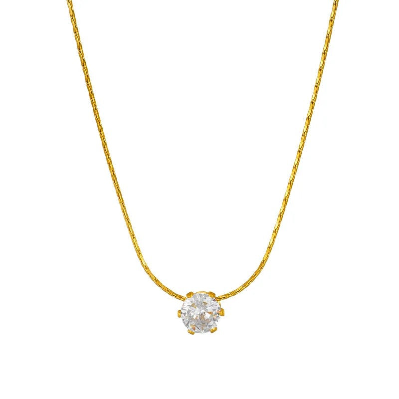 Dainty Solitare Necklace