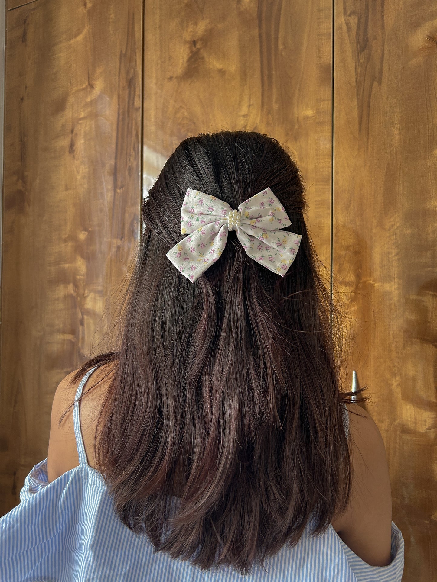 White Coquette Bow Clip