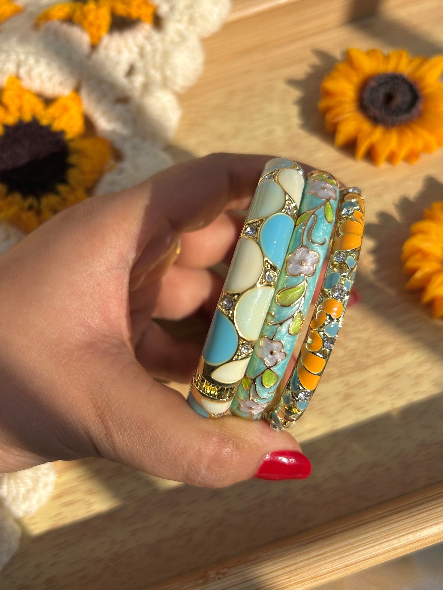 Azure Bloom Stack (set of 3)