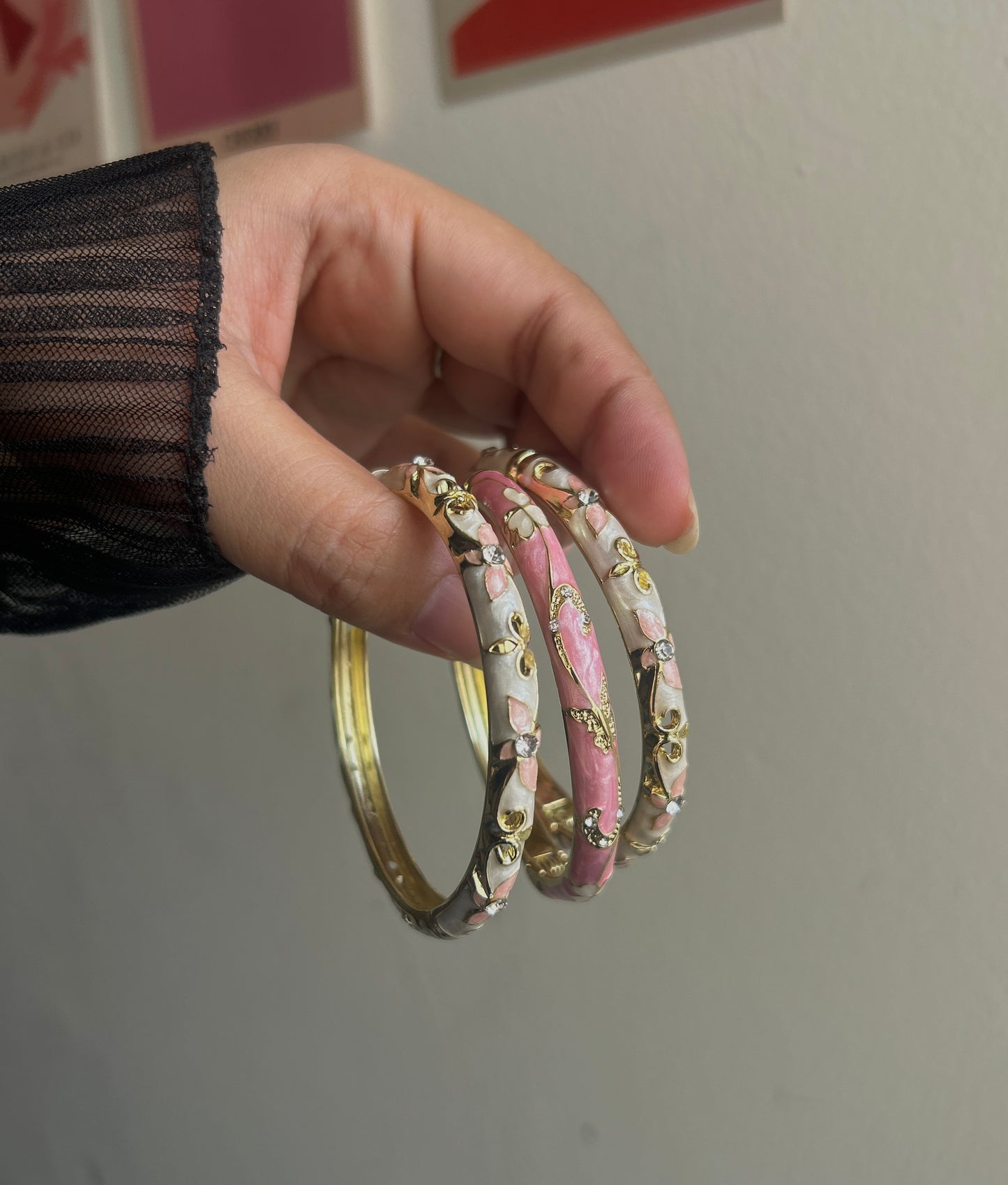 Rosy Noir Bracelet Stack