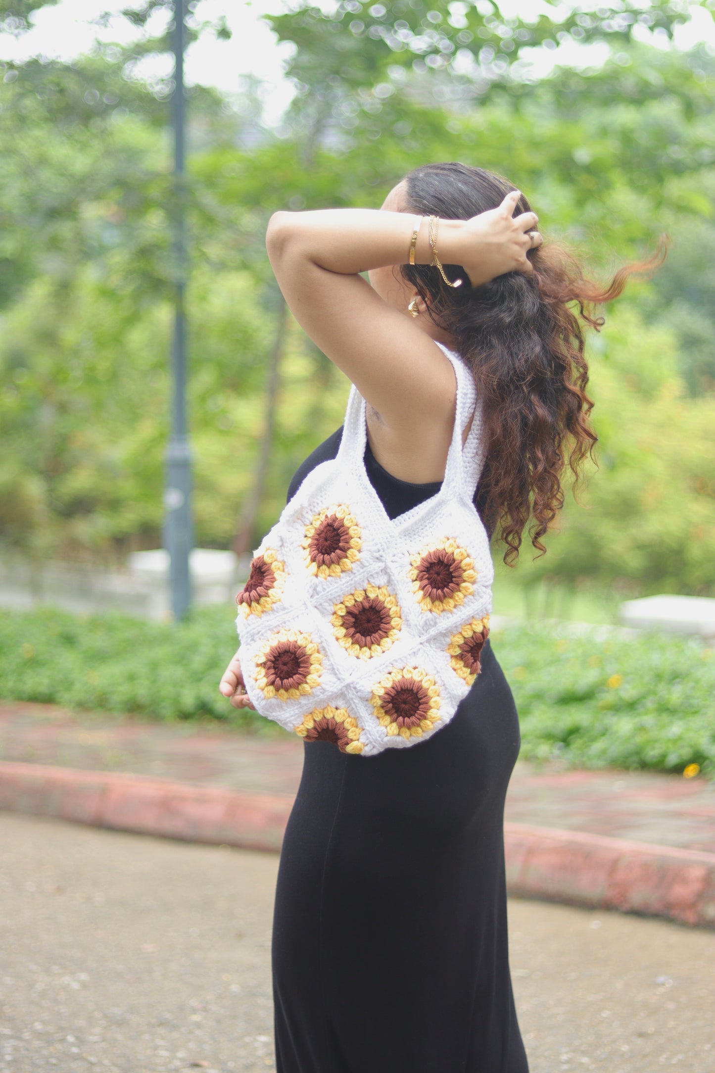 Sunflower fields tote bag