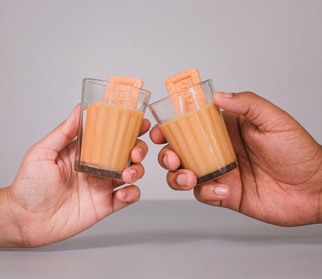 Chai & Biscuit Soy Wax Candle ( Pack of 2) Refillable Cups !