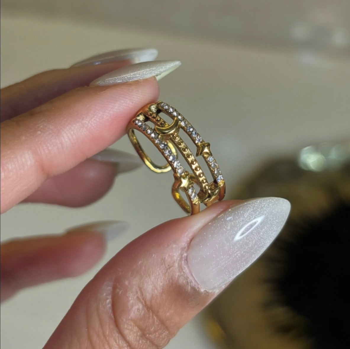 Stardust Bloom Ring (Adjustable)