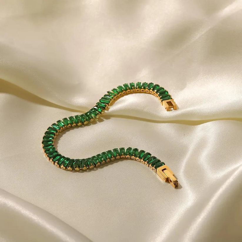 Green Tennis Bracelet