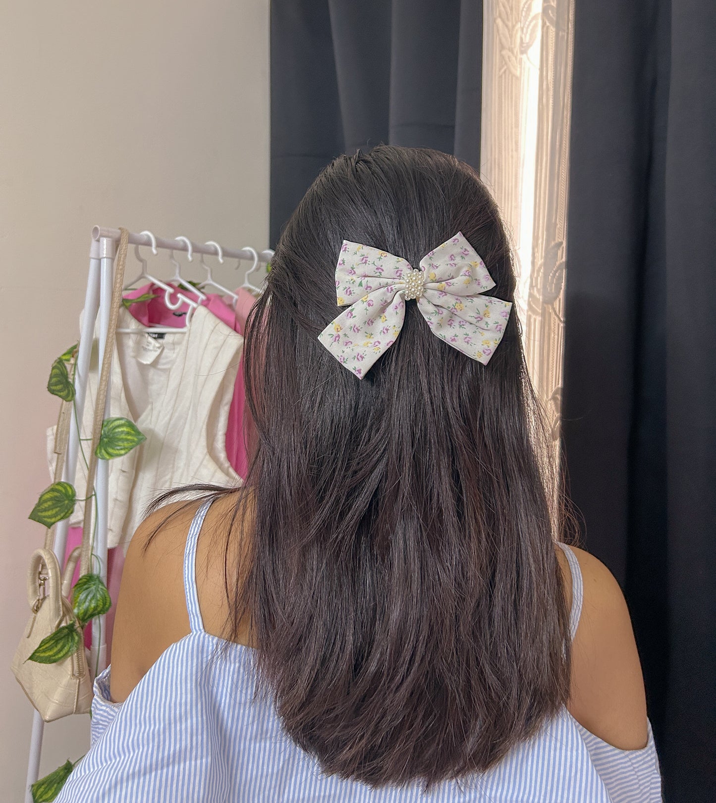 White Coquette Bow Clip