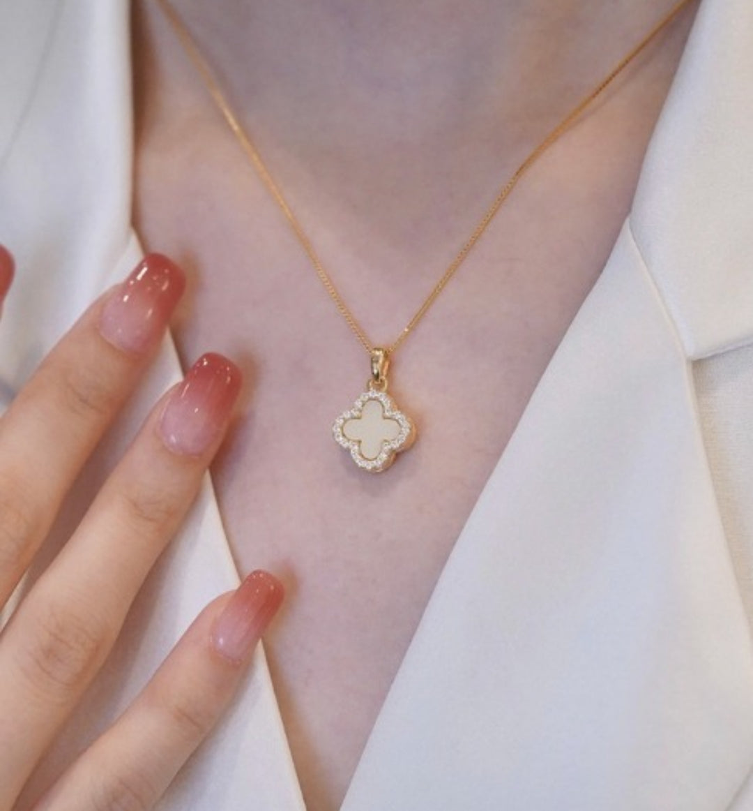 Reversible Clover Leaf Pendant Necklace