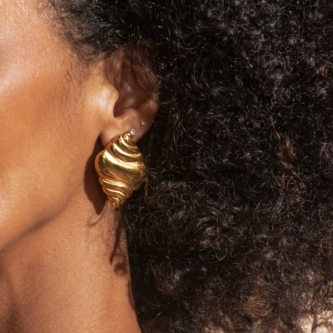 Golden Croissant Earring