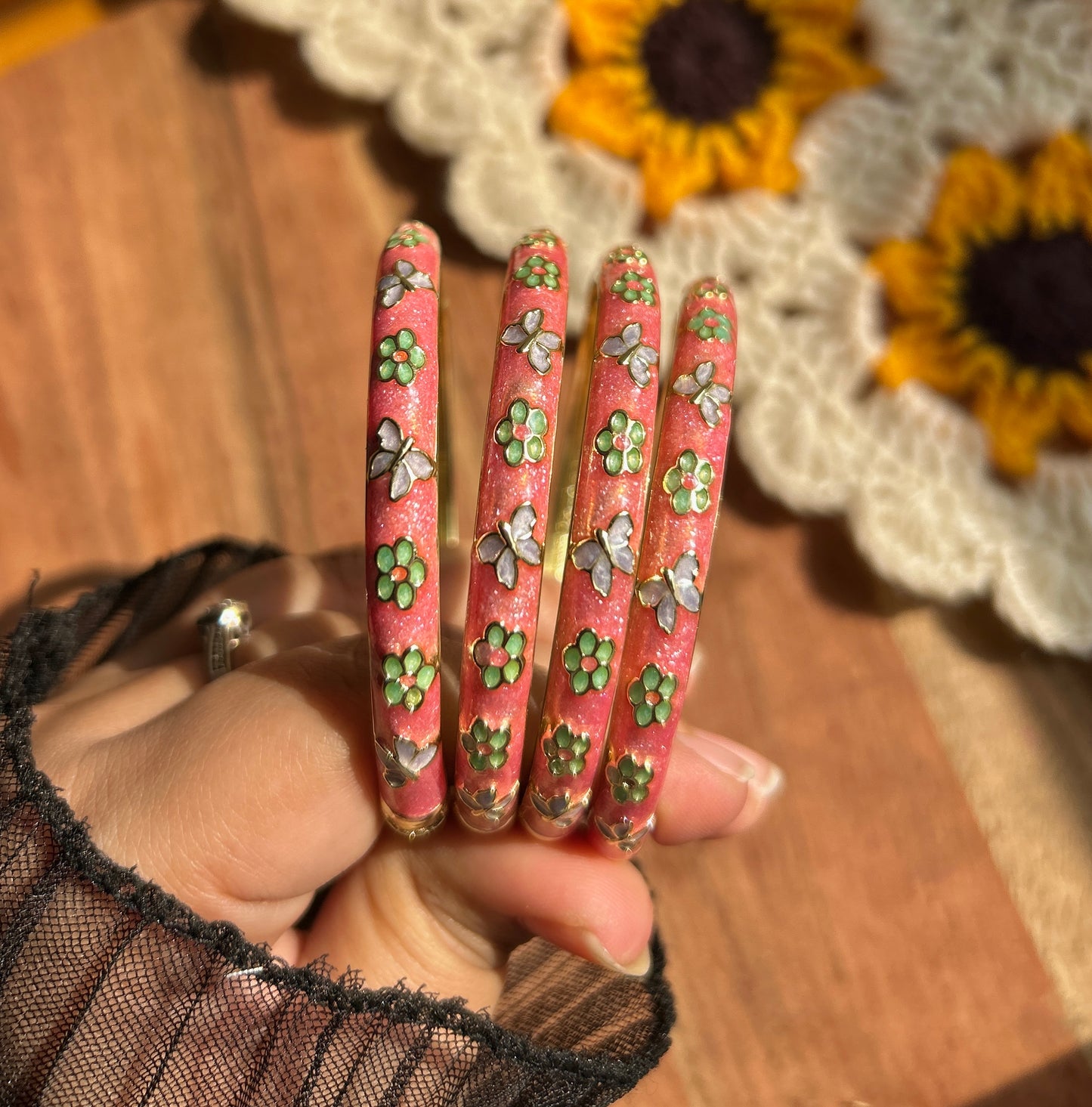 Pink butterfly bangle (each bangle)
