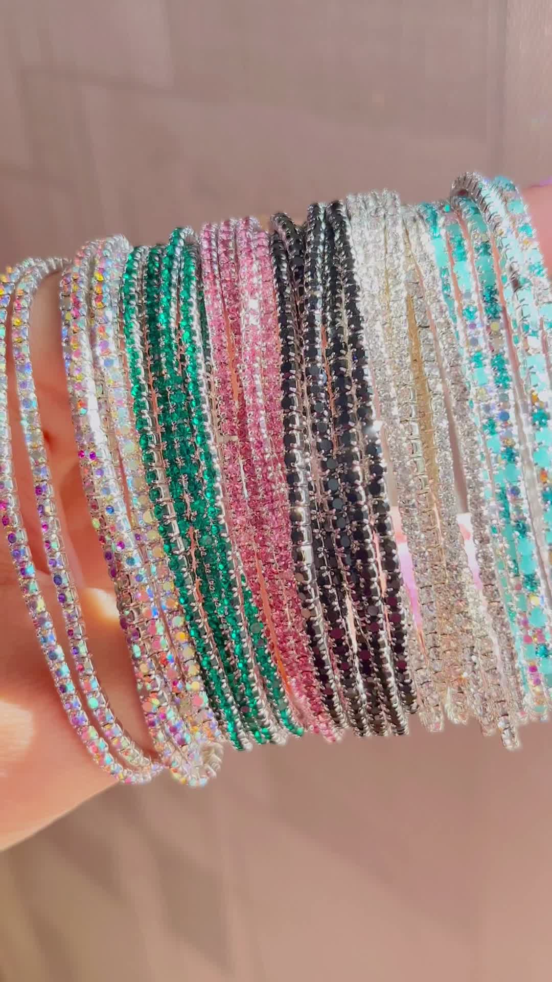 Multicolour Rhinestone Tennis bracelets