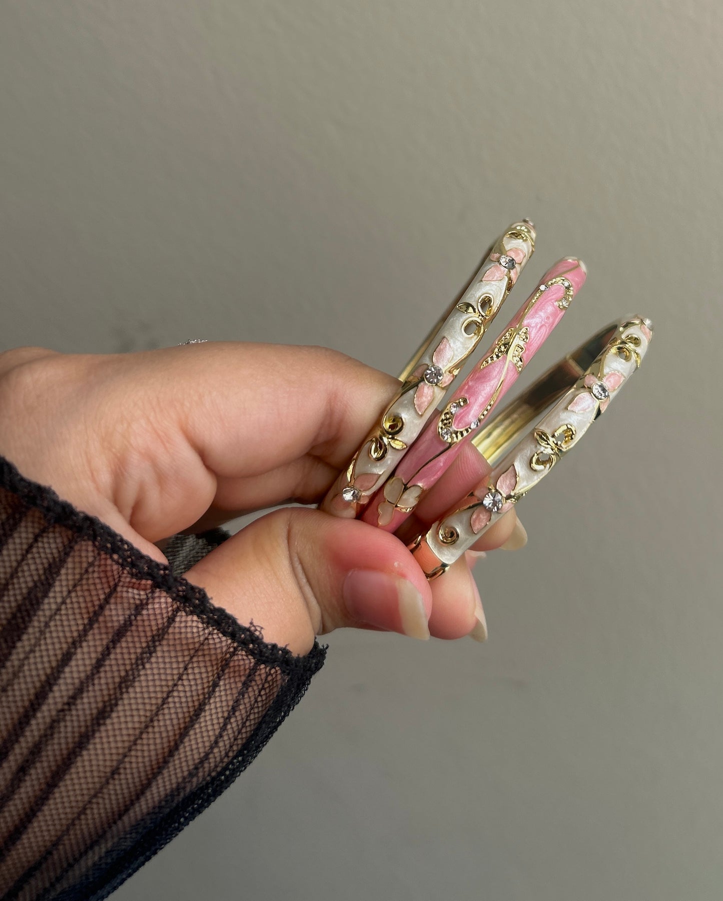 Rosy Noir Bracelet Stack
