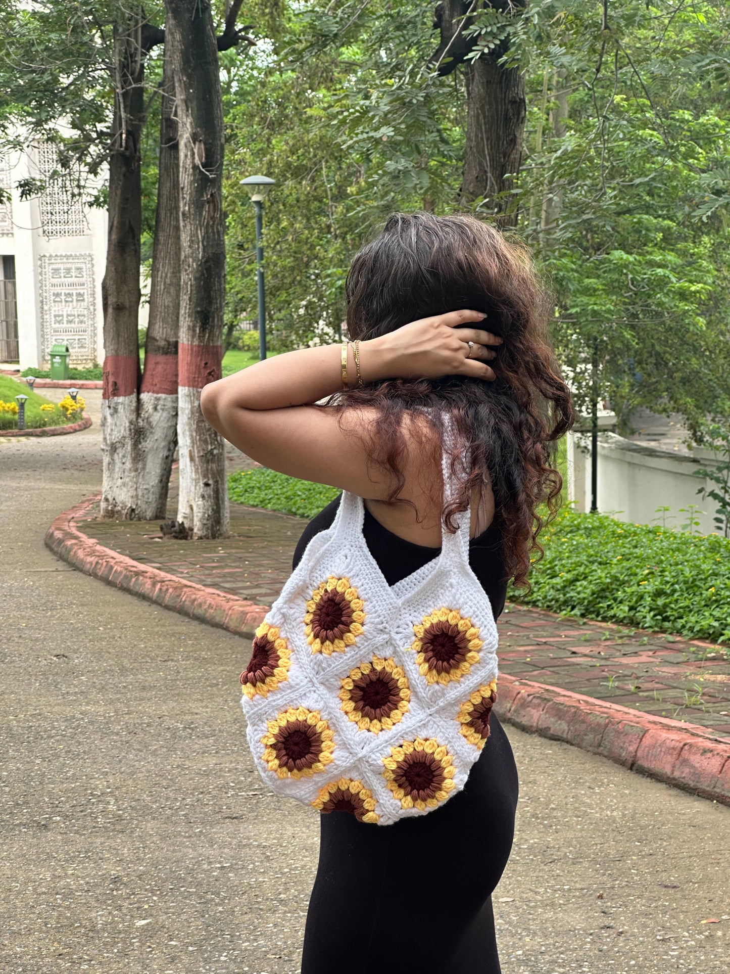 Sunflower fields tote bag