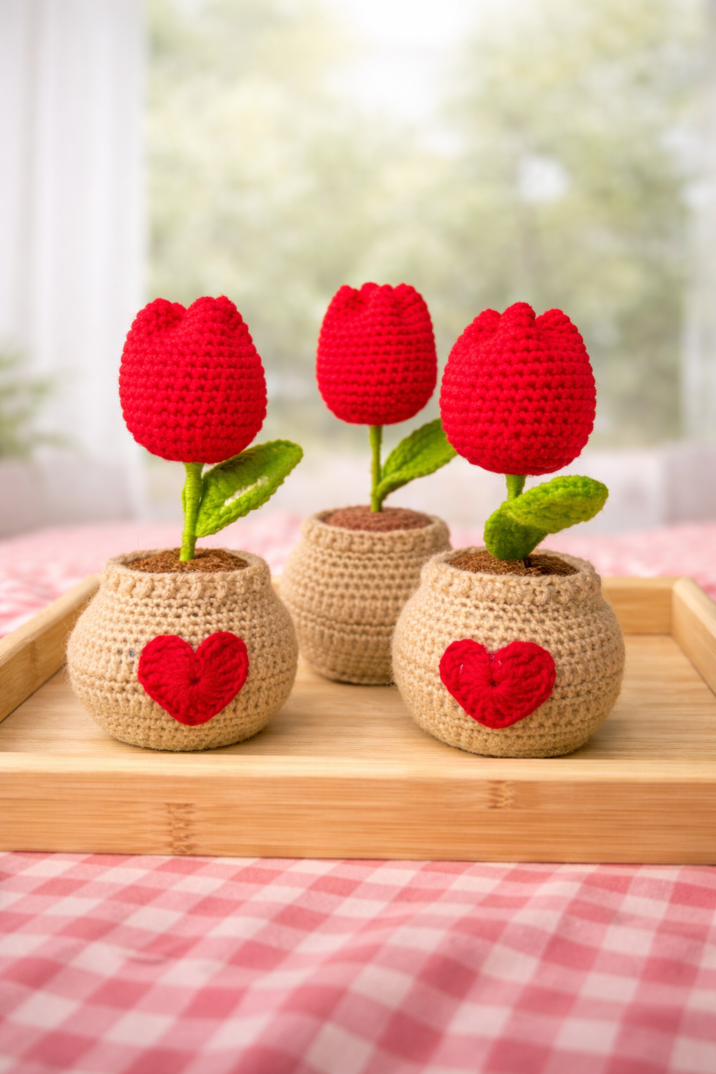 Forever tulip heart pots